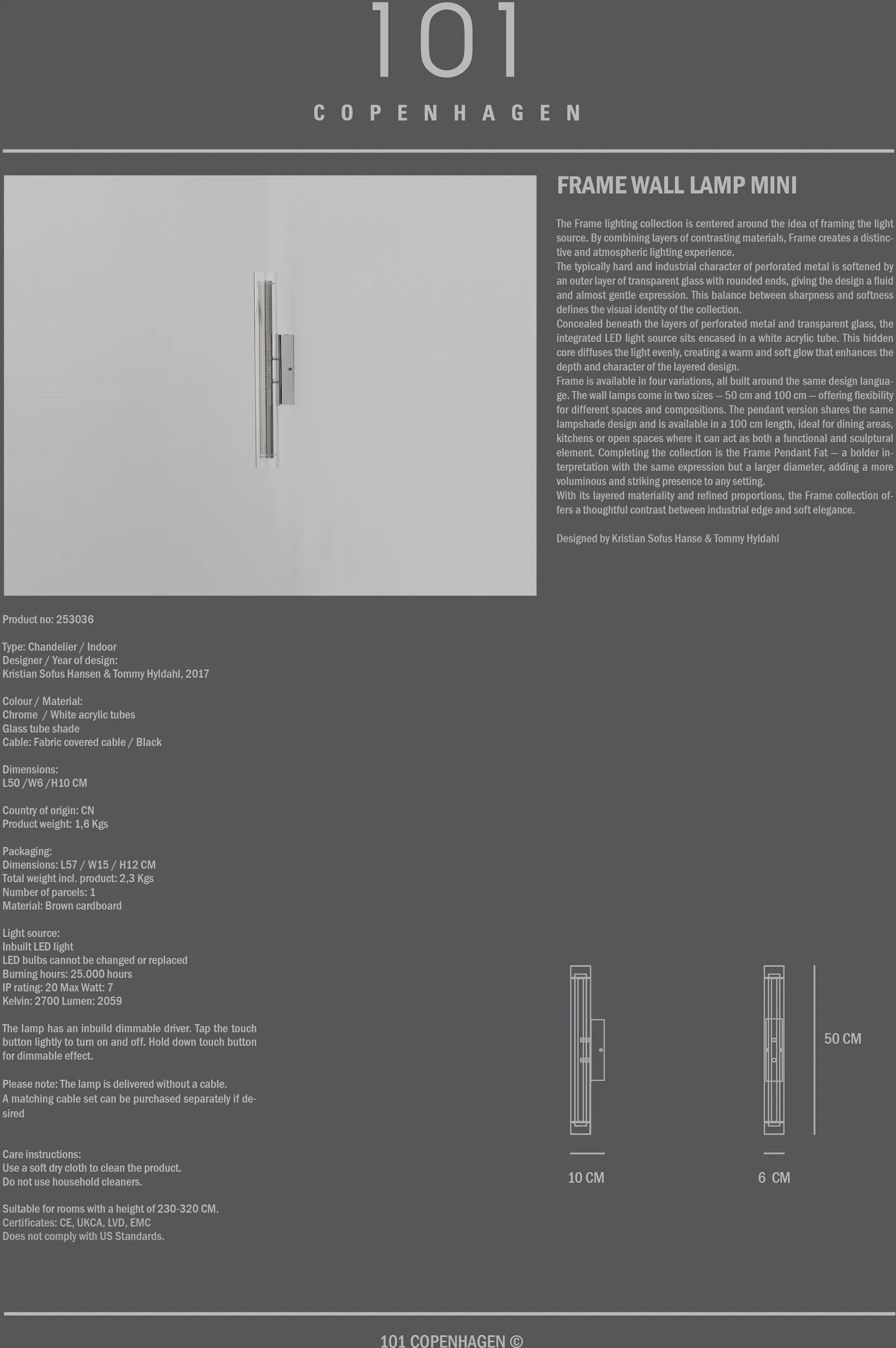 Applique murale Frame mini, Chrome 101 Copenhagen