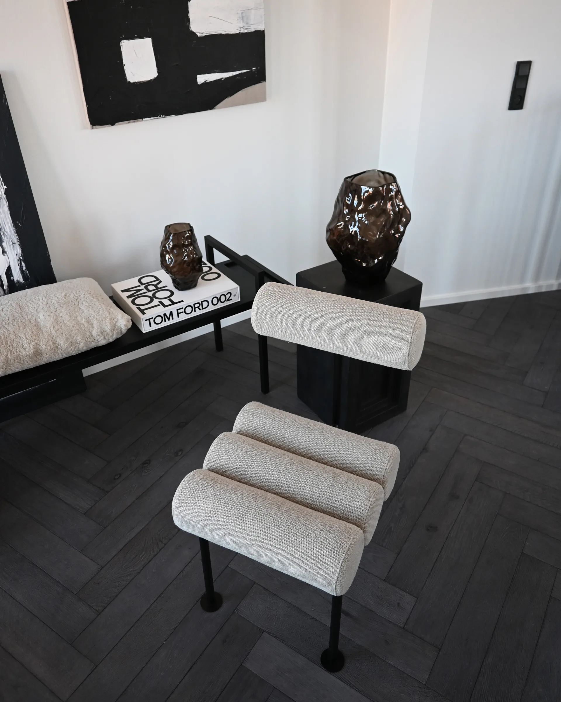 Chaise de salle à manger Hiro, Black frame-Sand 101 Copenhagen