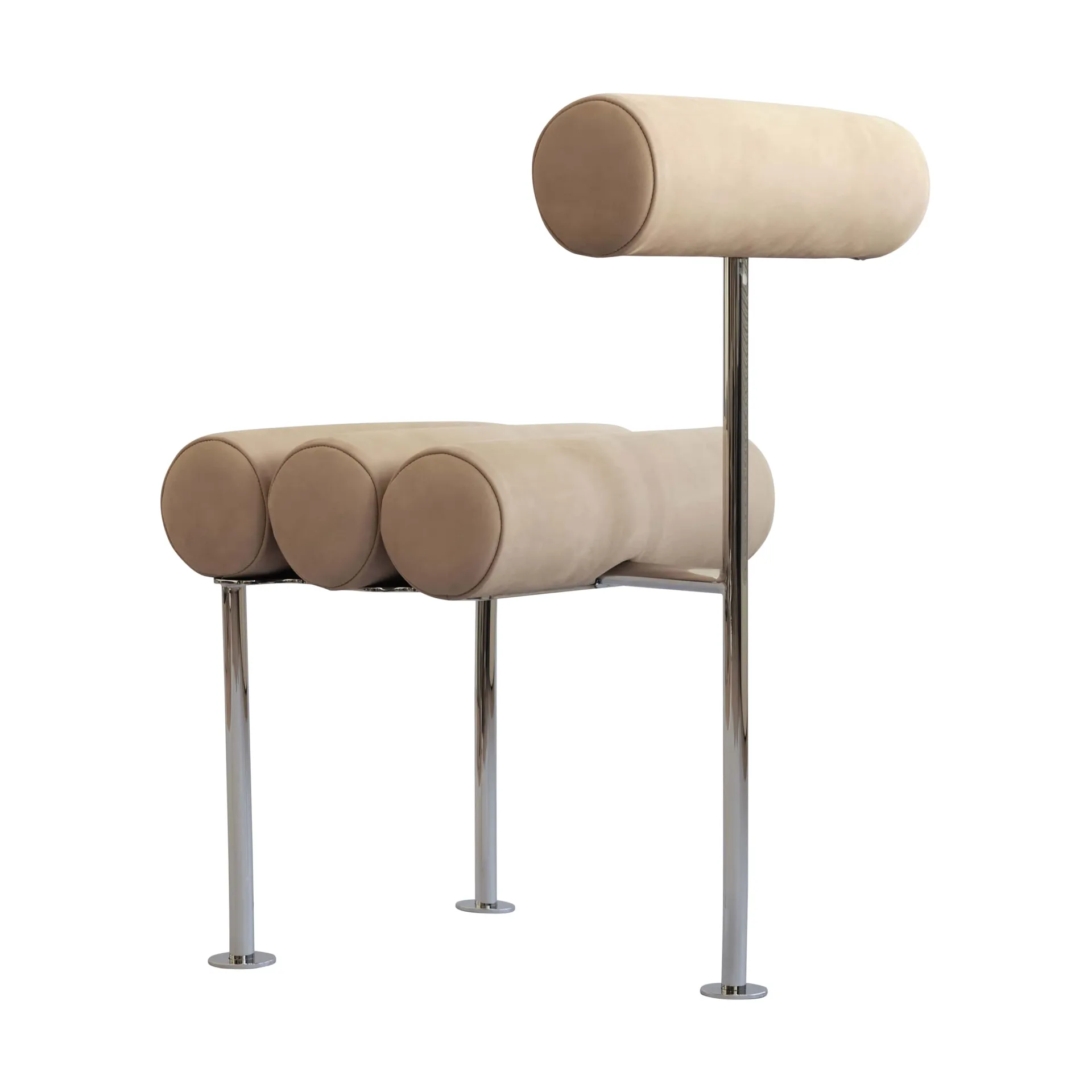 Chaise de salle à manger Hiro, Stainless steel-nubuck 101 Copenhagen