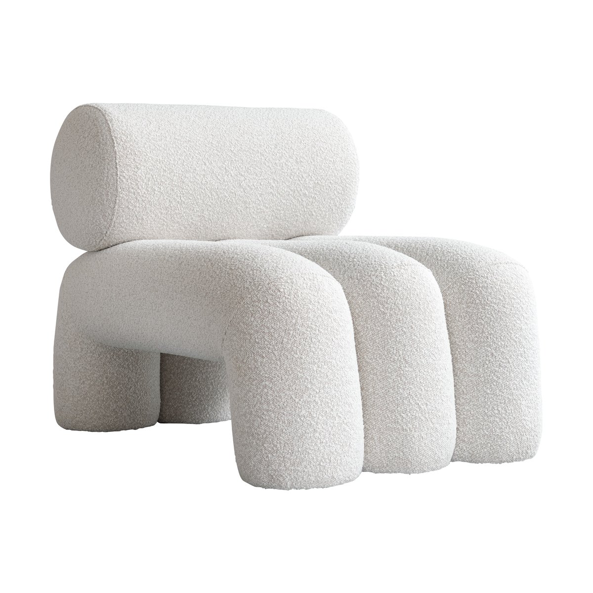 101 Copenhagen Chaise lounge Foku Chair Bouclé | Design Scandinave | Chaises, tabourets & poufs | Blanc