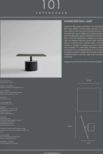 Chameleon applique murale - Burned Black - 101 Copenhagen