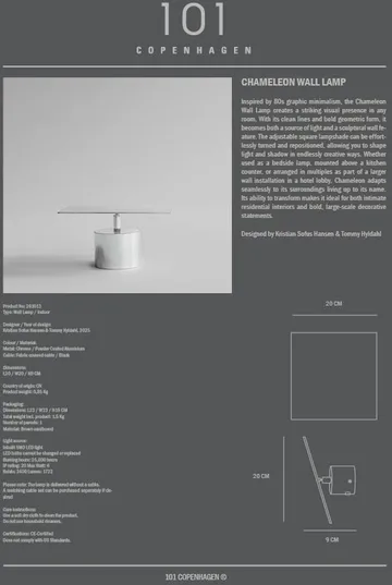 Chameleon applique murale - Chrome - 101 Copenhagen