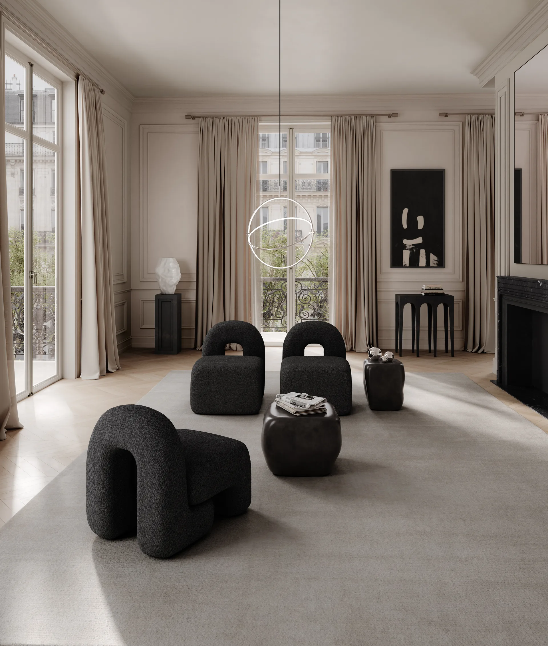 Fauteuil lounge Daiku, Deep taupe 101 Copenhagen