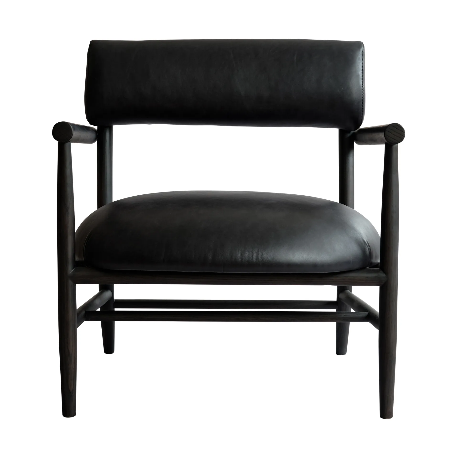 Fauteuil lounge Nama, Aniline leather black 101 Copenhagen