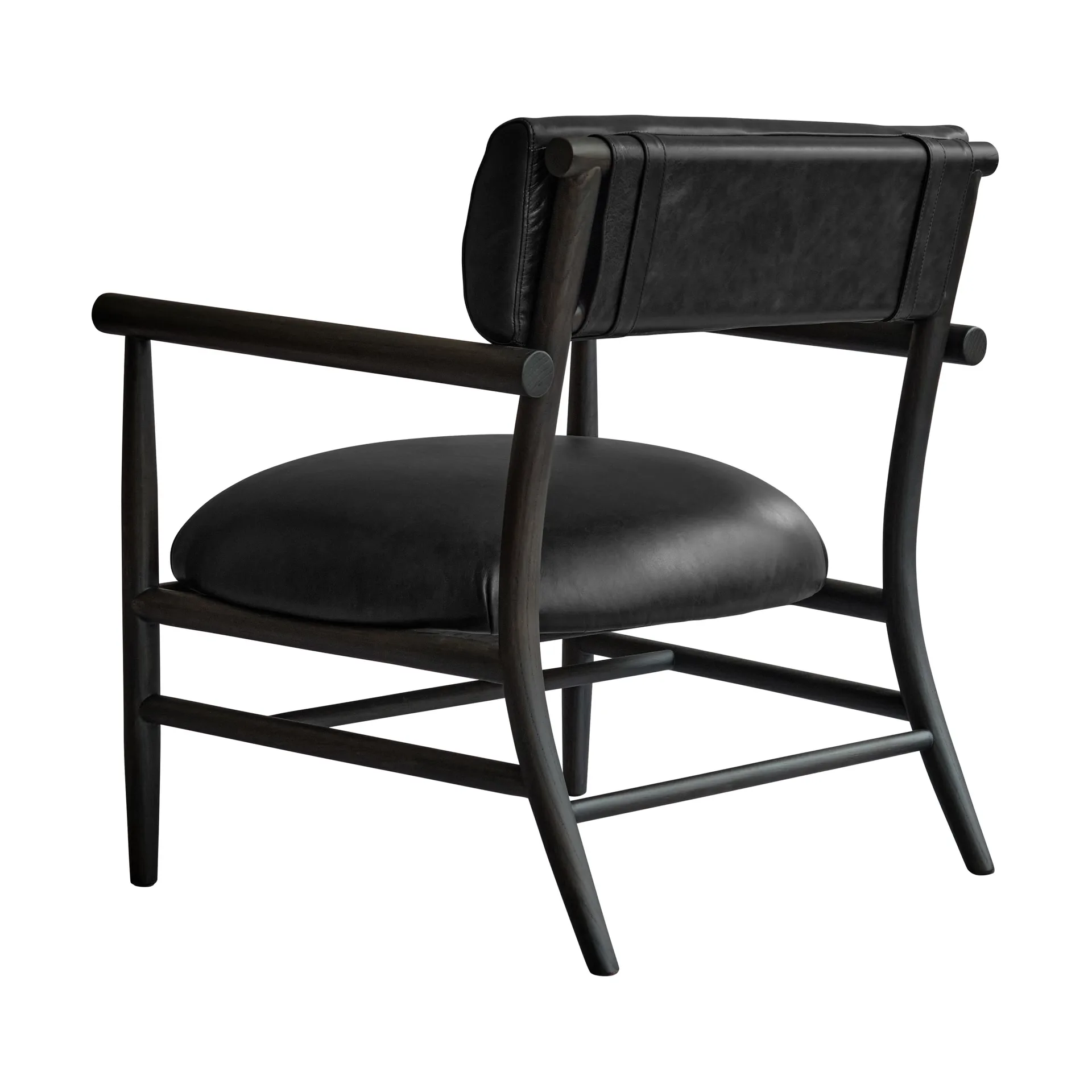 Fauteuil lounge Nama, Aniline leather black 101 Copenhagen