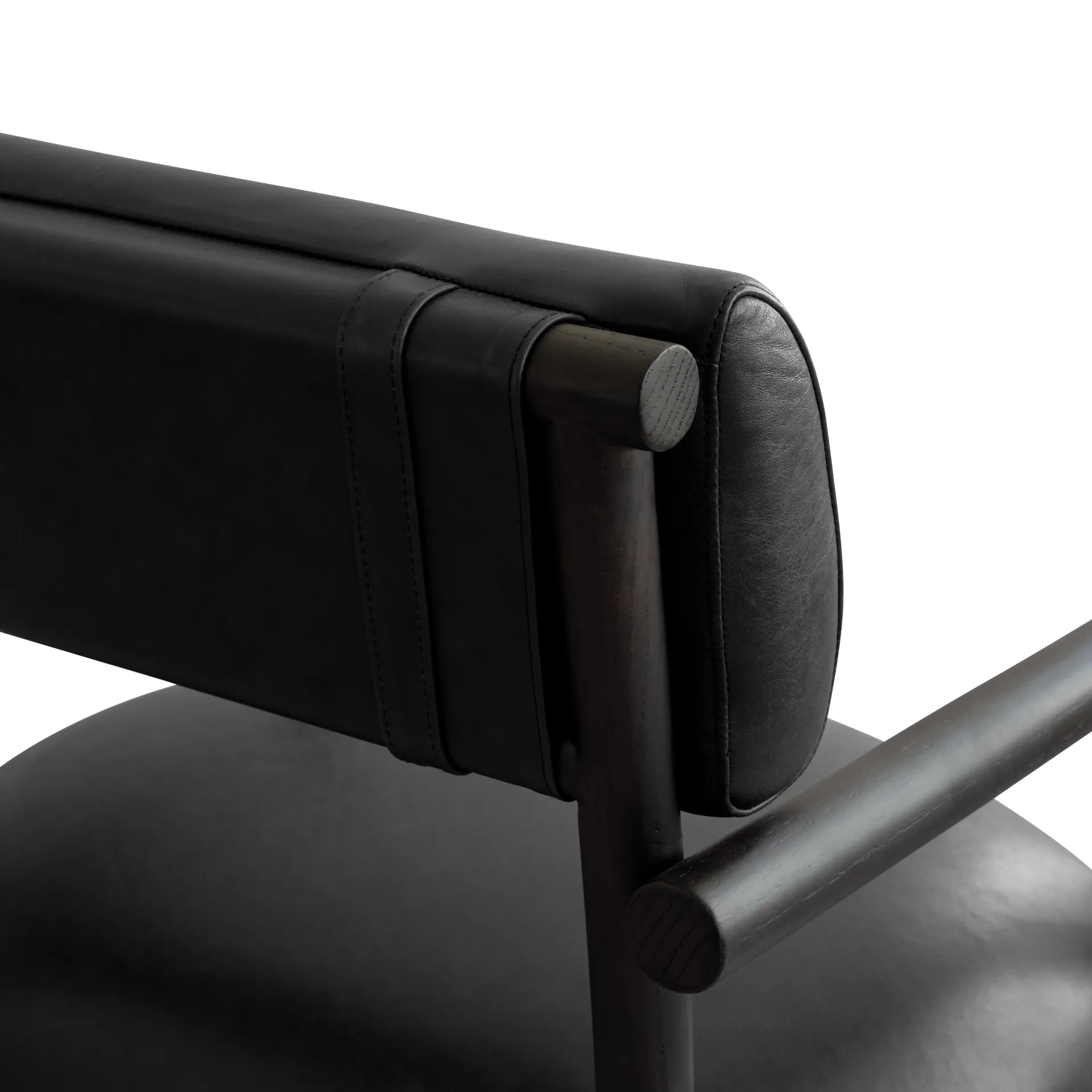 Fauteuil lounge Nama, Aniline leather black 101 Copenhagen