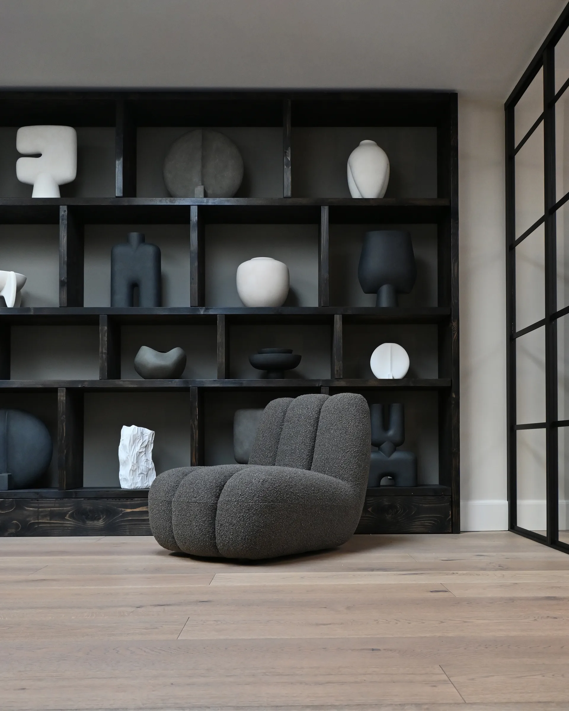 Fauteuil lounge Toe bouclé, Deep taupe 101 Copenhagen