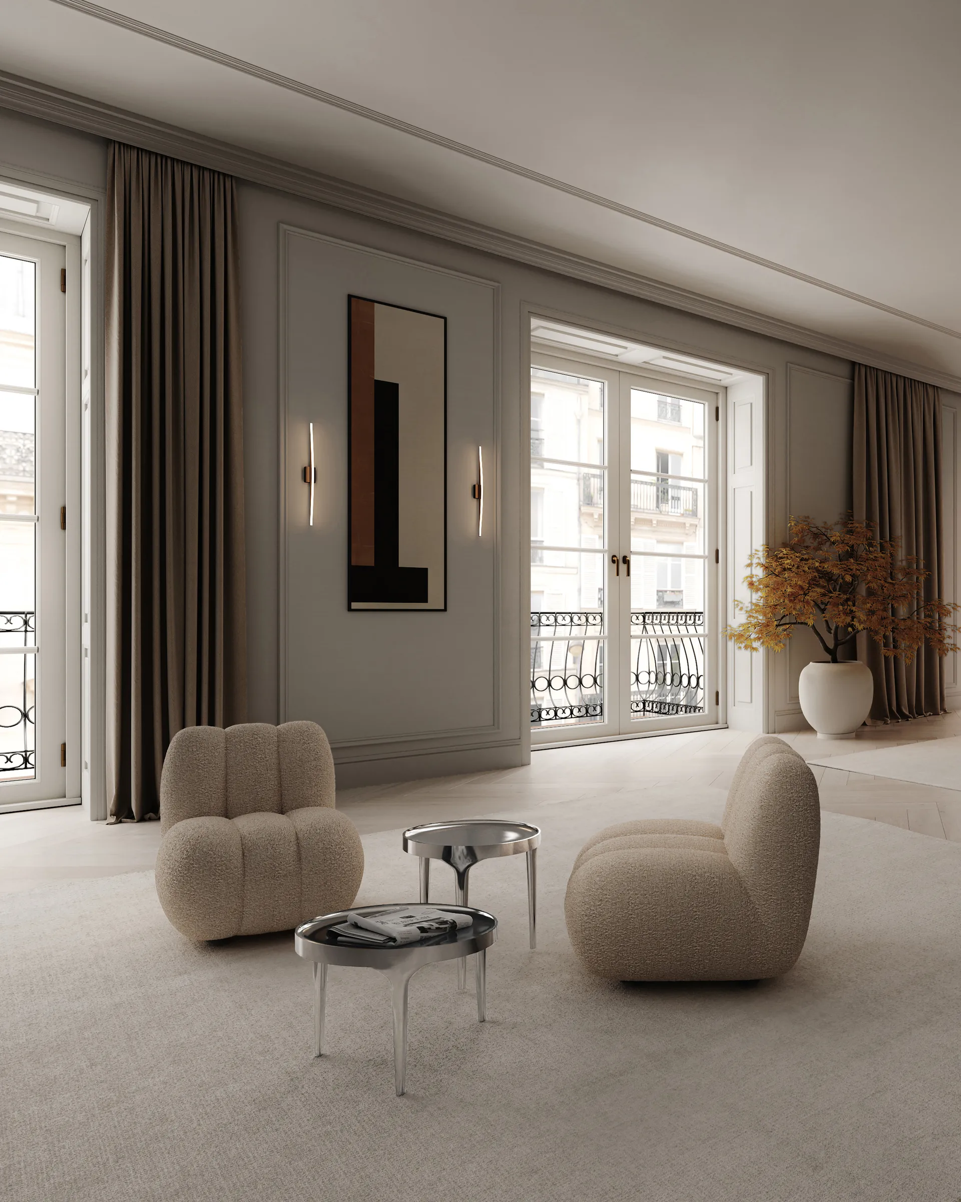 Fauteuil lounge Toe bouclé, Smoked sand 101 Copenhagen