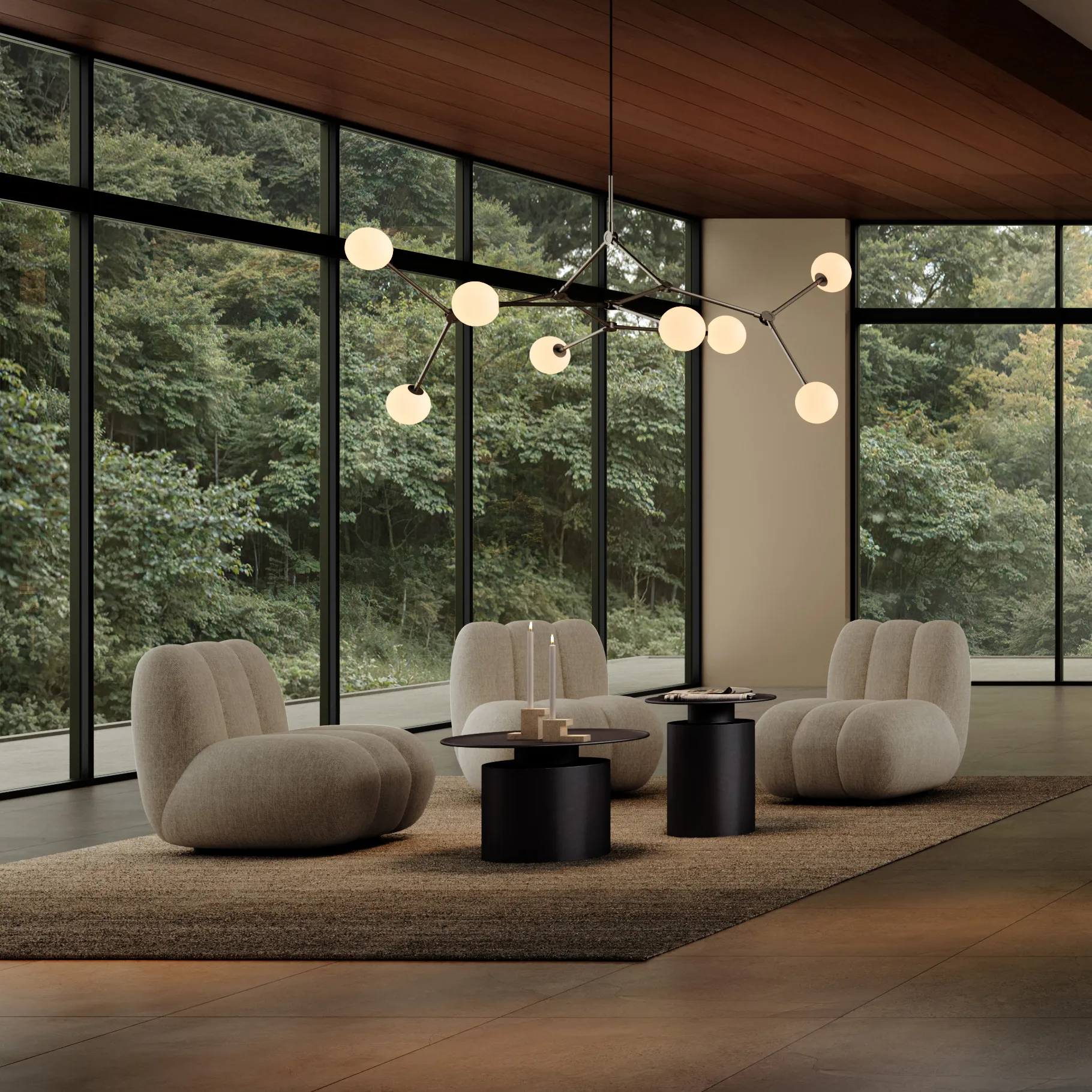 Lustre Drop Chandelier Bulp Grande, Gris 101 Copenhagen