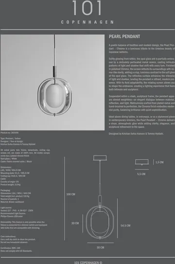 Pearl suspension - Chrome - 101 Copenhagen