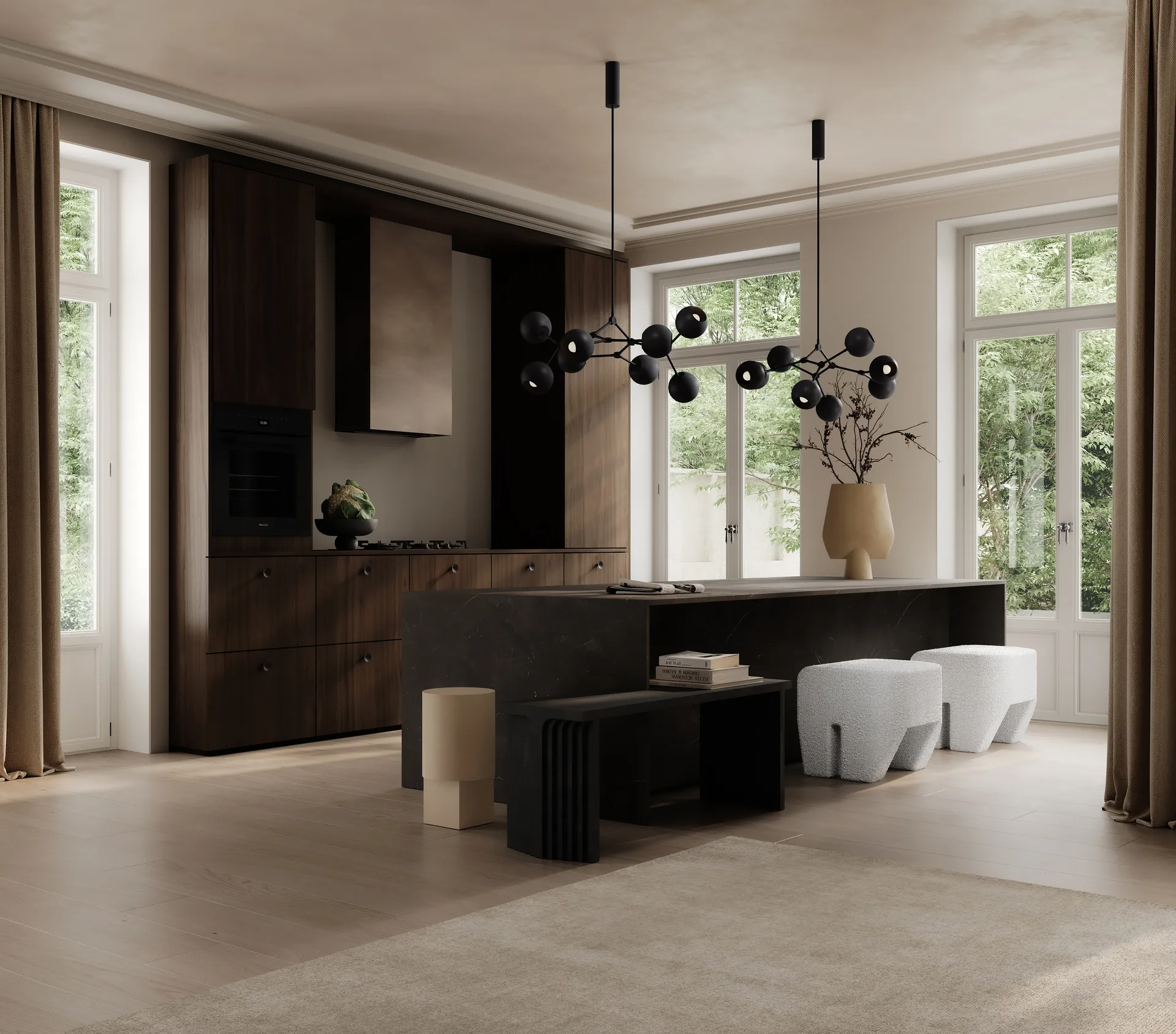 Suspension Drop Chandelier Globe mini, Burned black 101 Copenhagen