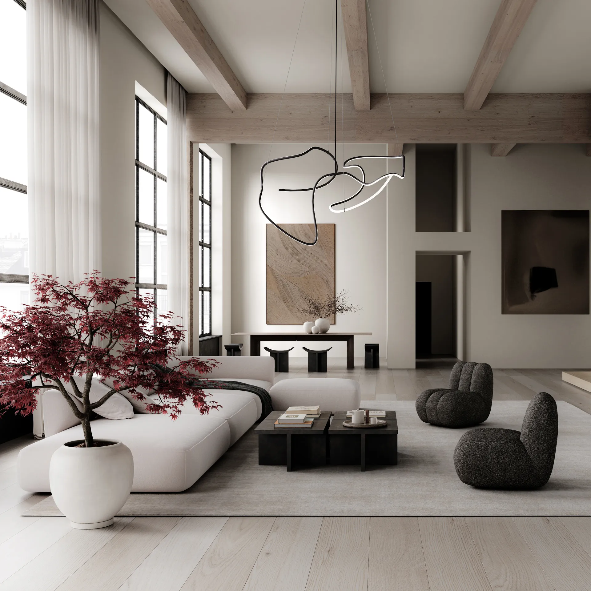 Suspension Ghost Chandelier big, Burned black 101 Copenhagen