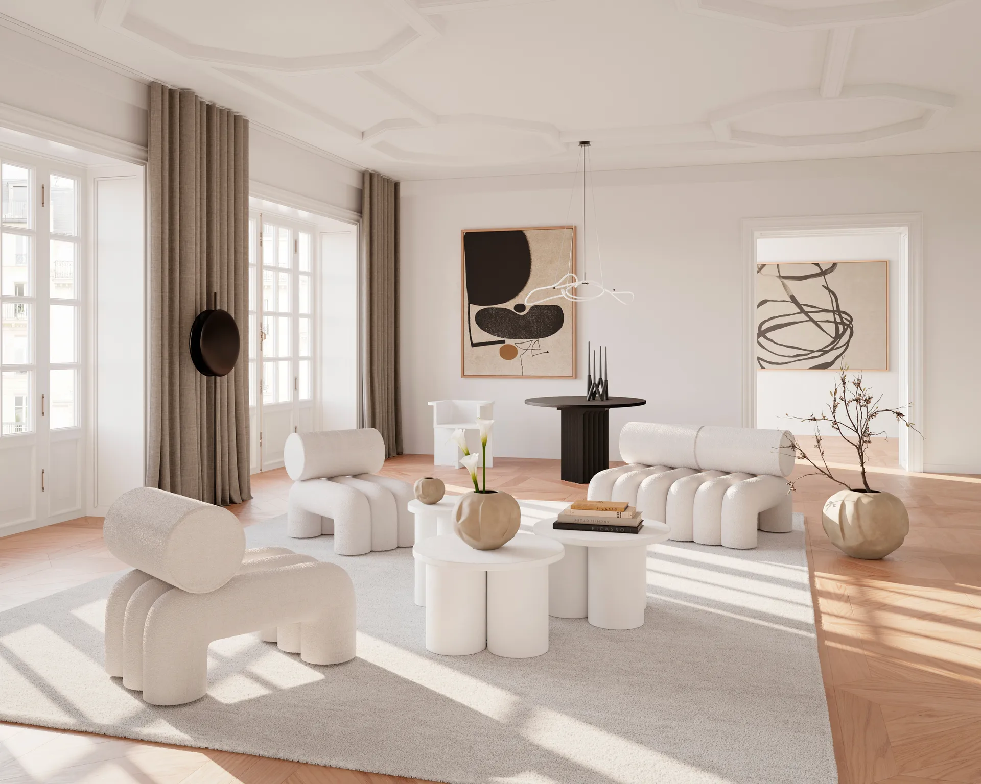 Table à manger Arc Ø120 cm, Coffee black oak 101 Copenhagen