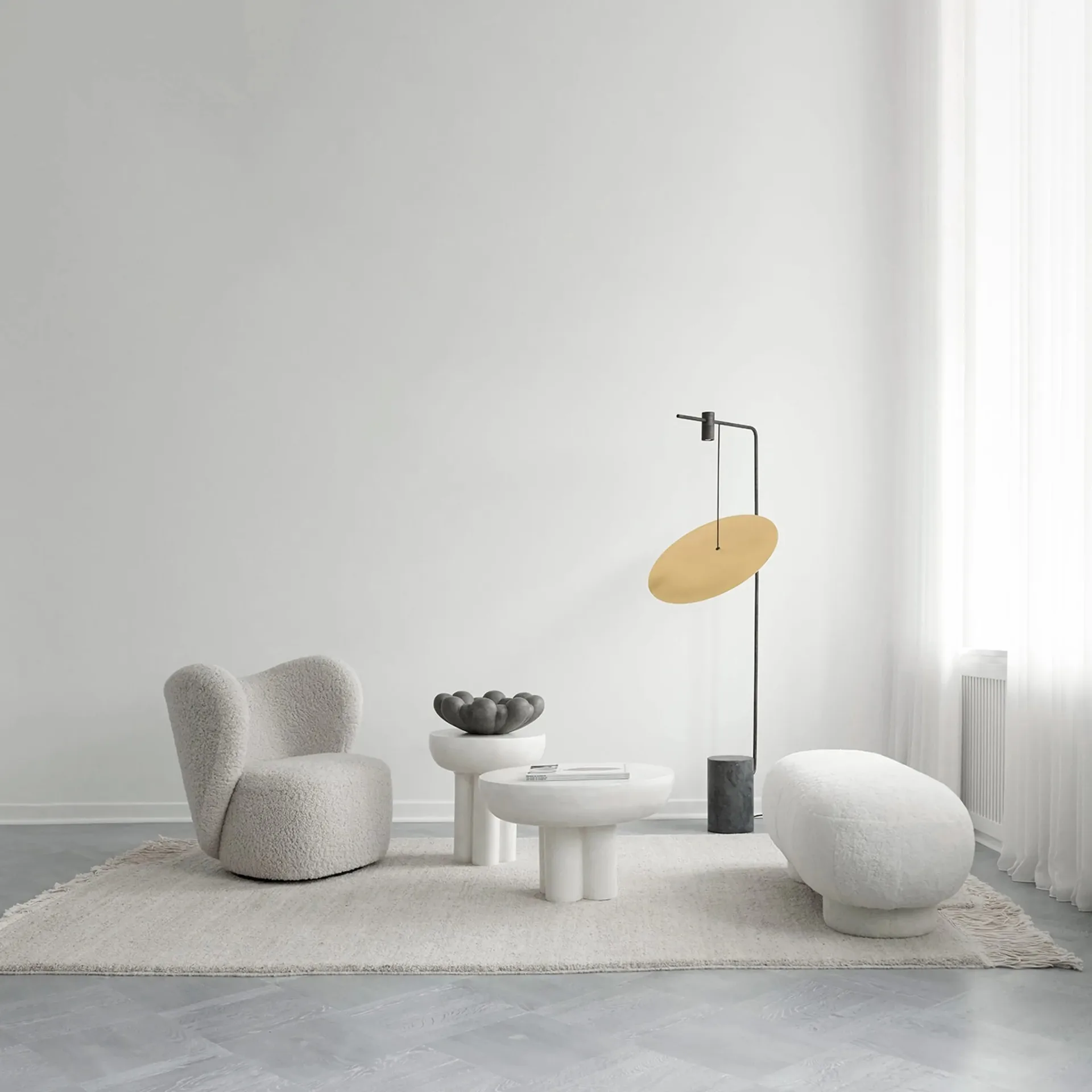 Table d’appoint Crown tall Ø45 cm, Bone white 101 Copenhagen