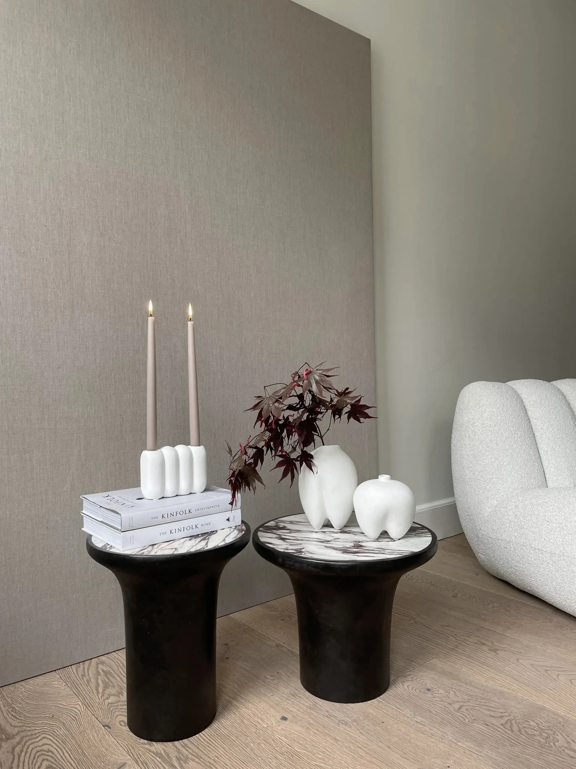 Table d’appoint Tairu tall Ø35 cm, Calacatta 101 Copenhagen