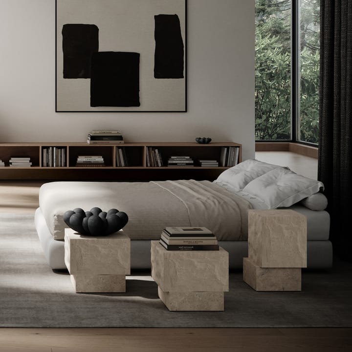 Table d'appoint Temple low 42x40 cm, Chrome-limestone 101 Copenhagen