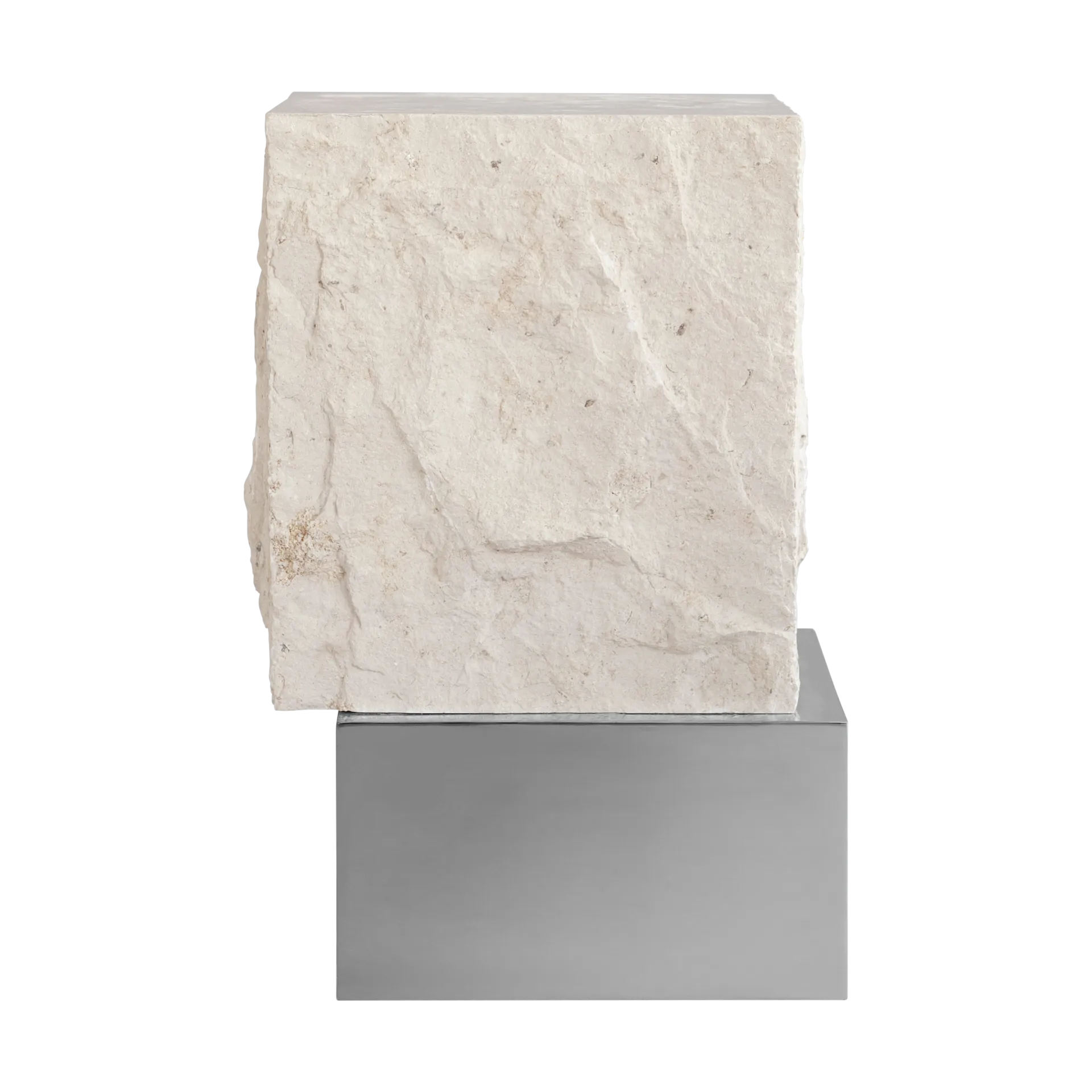 Table d'appoint Temple tall 50x33 cm, Chrome-limestone 101 Copenhagen