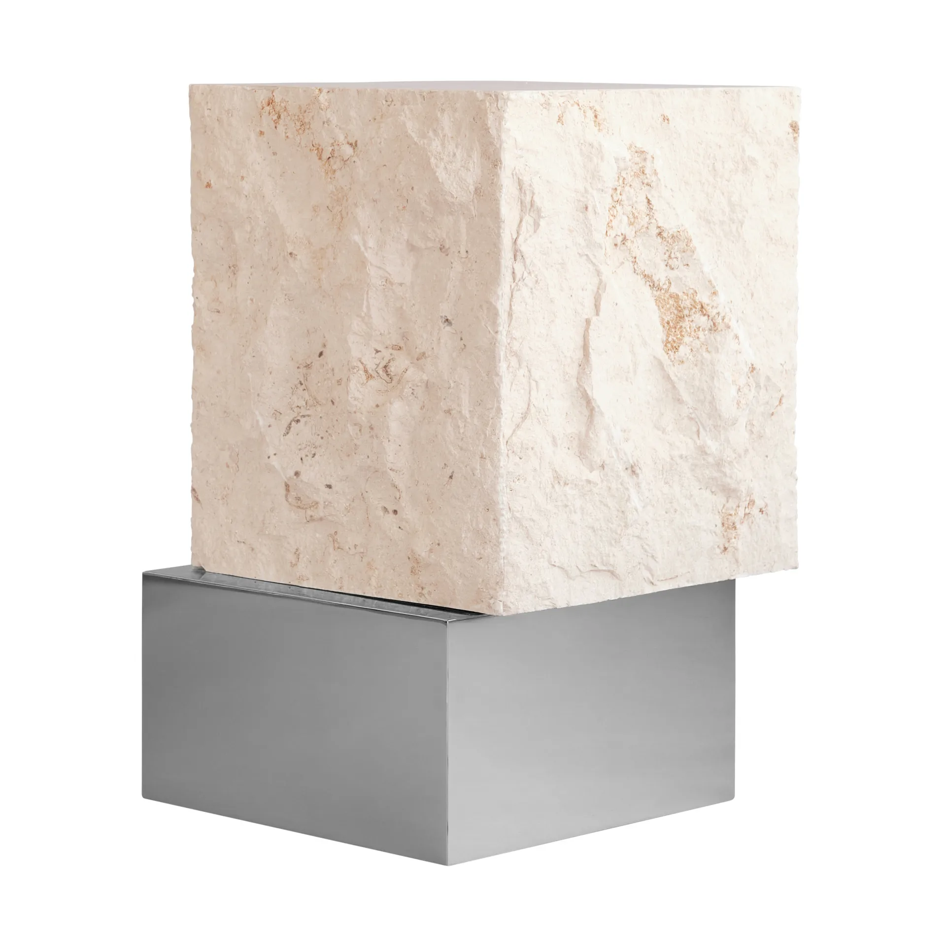 Table d'appoint Temple tall 50x33 cm, Chrome-limestone 101 Copenhagen