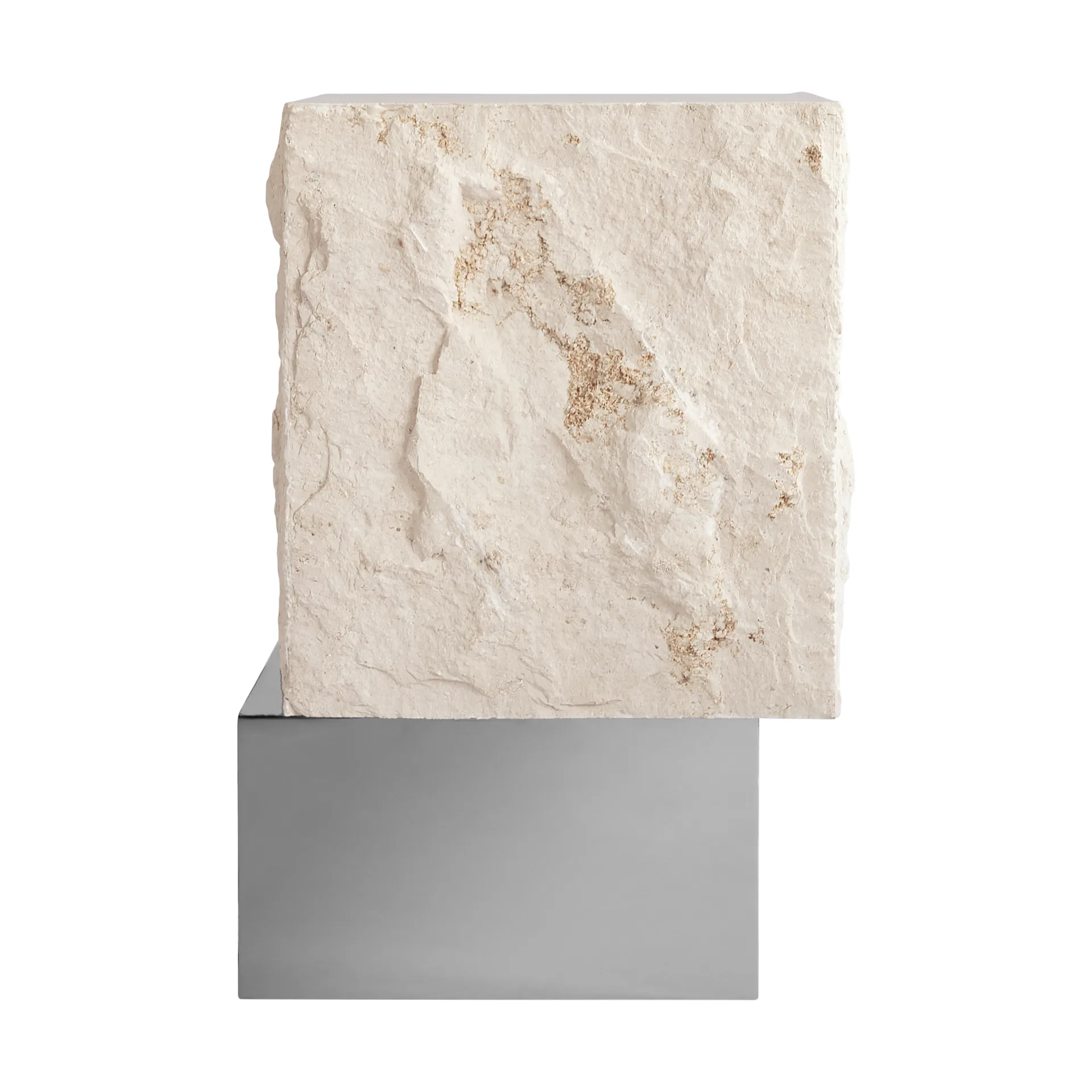 Table d'appoint Temple tall 50x33 cm, Chrome-limestone 101 Copenhagen