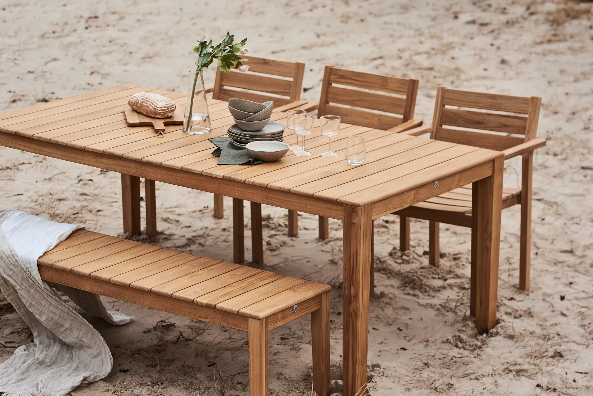 Banc Sköndal 199x40x45 cm, Teak 1898