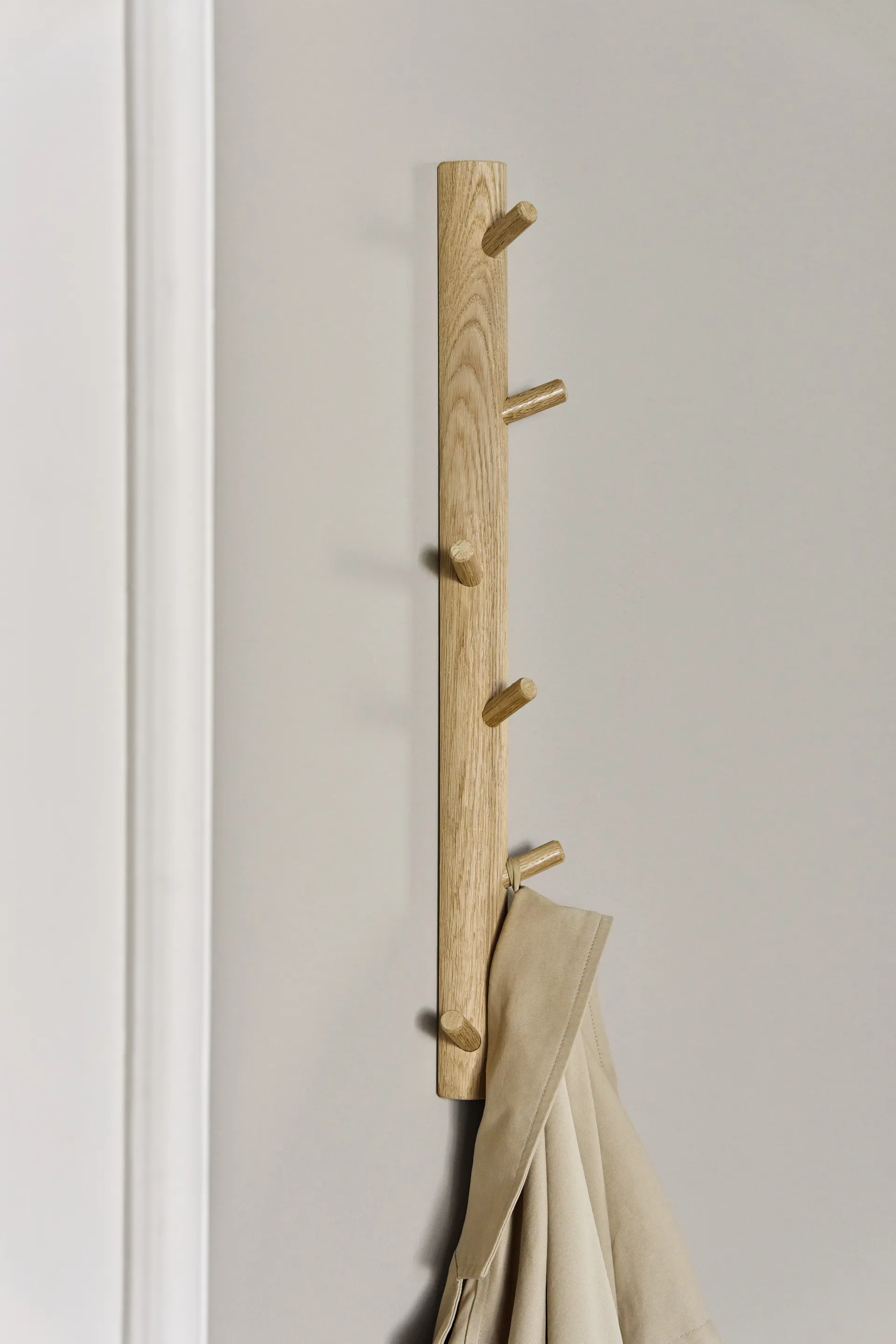 Barre à crochets verticale Allsarp, 6 crochets, Chêne 1898