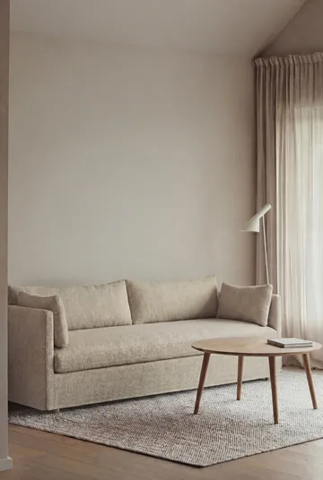 Canapé Linnevik - Bern beige 0341-chêne blanchi à l’huile, 4 places, avec jupe - 1898