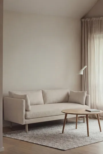 Canapé Linnevik - Caleido Beige 9600-chêne blanchi à l’huile, 2 places, sans jupe - 1898