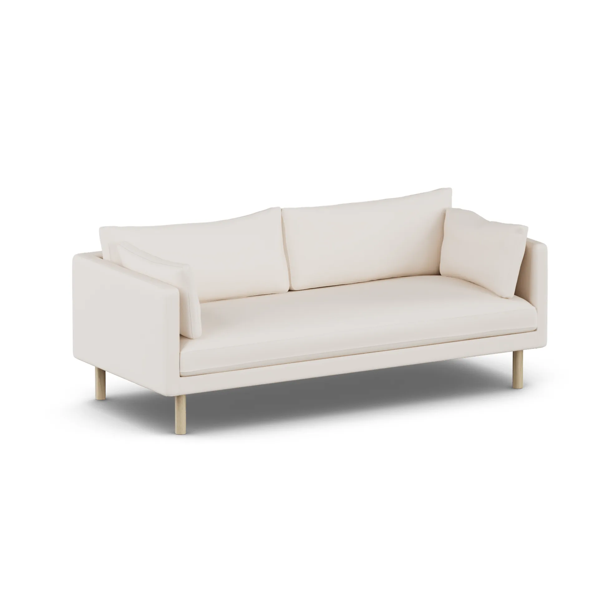 Canapé Linnevik, Caleido Beige 9600-chêne blanchi à l’huile, 3 places, sans jupe 1898