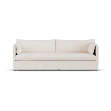 Canapé Linnevik - Caleido beige 9600-chêne blanchi à l’huile, 4 places, avec jupe - 1898
