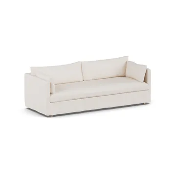 Canapé Linnevik - Caleido beige 9600-chêne blanchi à l’huile, 4 places, avec jupe - 1898