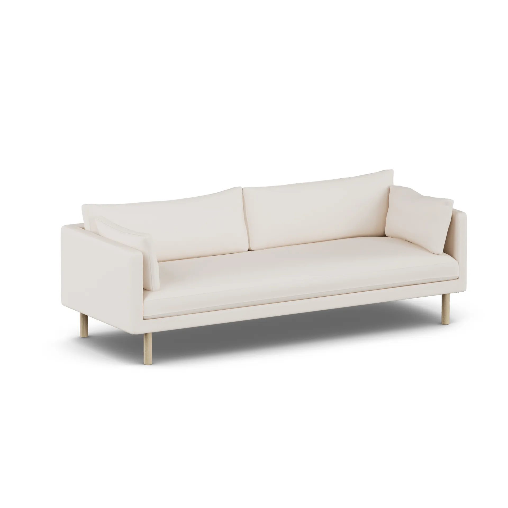Canapé Linnevik, Caleido Beige 9600-chêne blanchi à l’huile, 4 places, sans jupe 1898