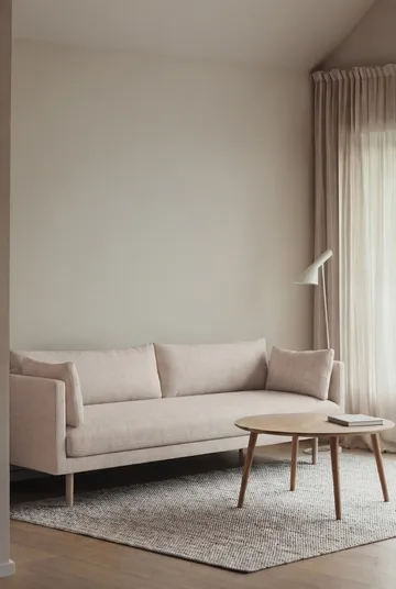 Canapé Linnevik - Caleido Beige 9600-chêne blanchi à l’huile, 4 places, sans jupe - 1898