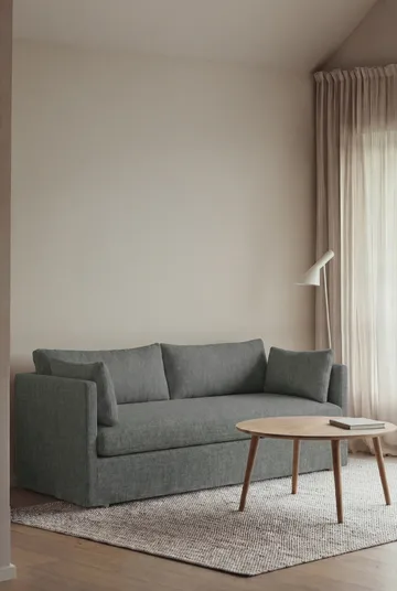 Canapé Linnevik - Caleido Grey 1240-chêne blanchi à l’huile, 2 places, avec jupe - 1898