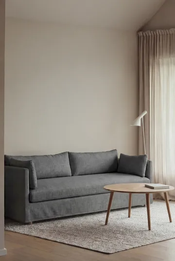 Canapé Linnevik - Caleido grey 1240-chêne blanchi à l’huile, 4 places, avec jupe - 1898