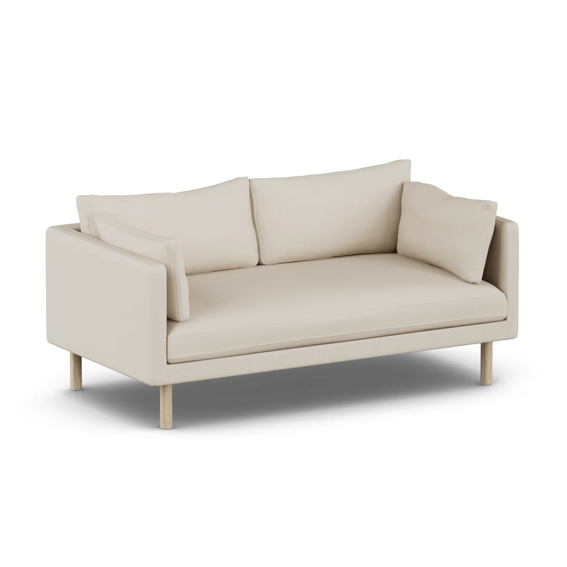 Canapé Linnevik, Jump Beige 1956-chêne blanchi à l’huile, 2 places, sans jupe 1898