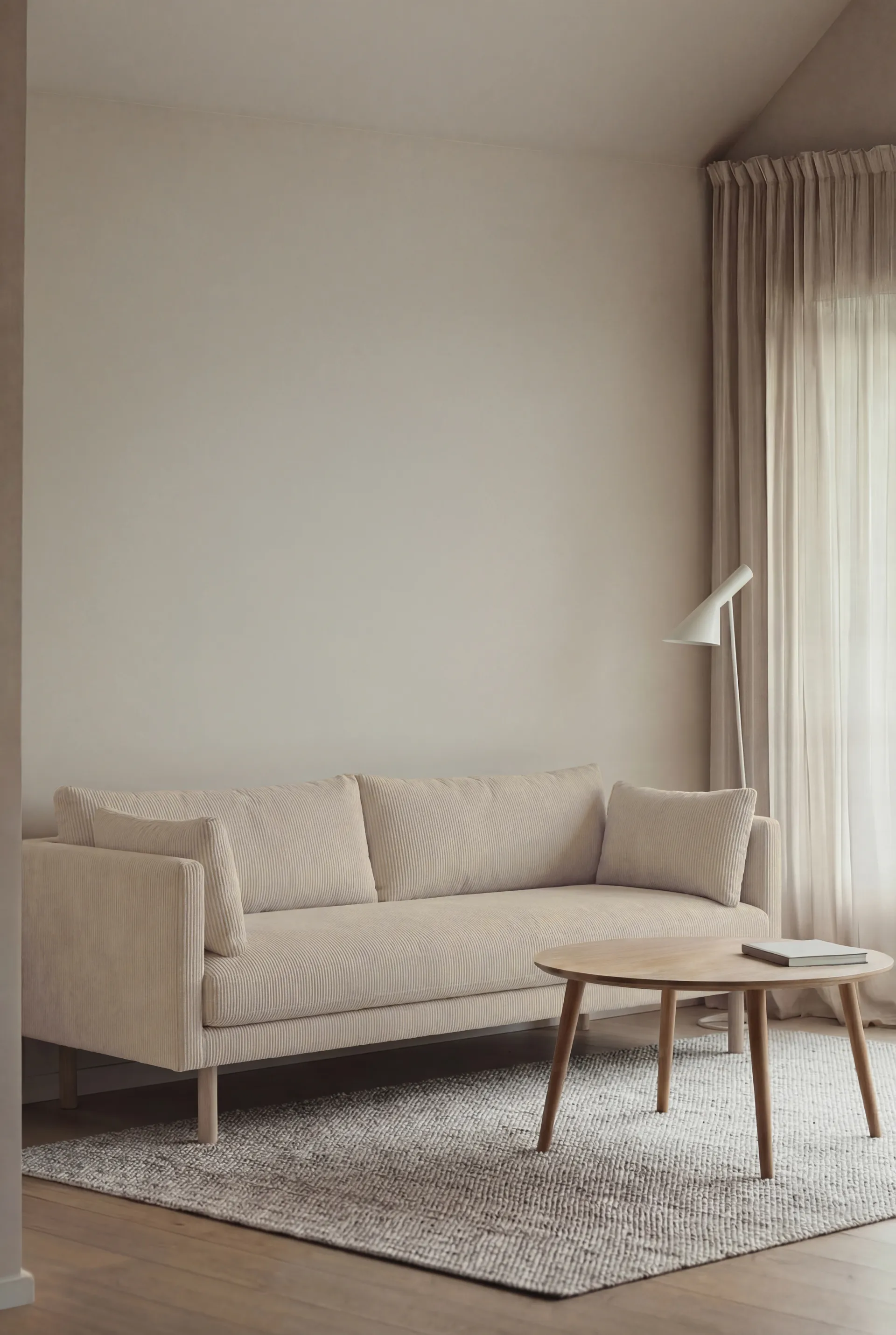 Canapé Linnevik, Jump Beige 1956-chêne blanchi à l’huile, 3 places 1898