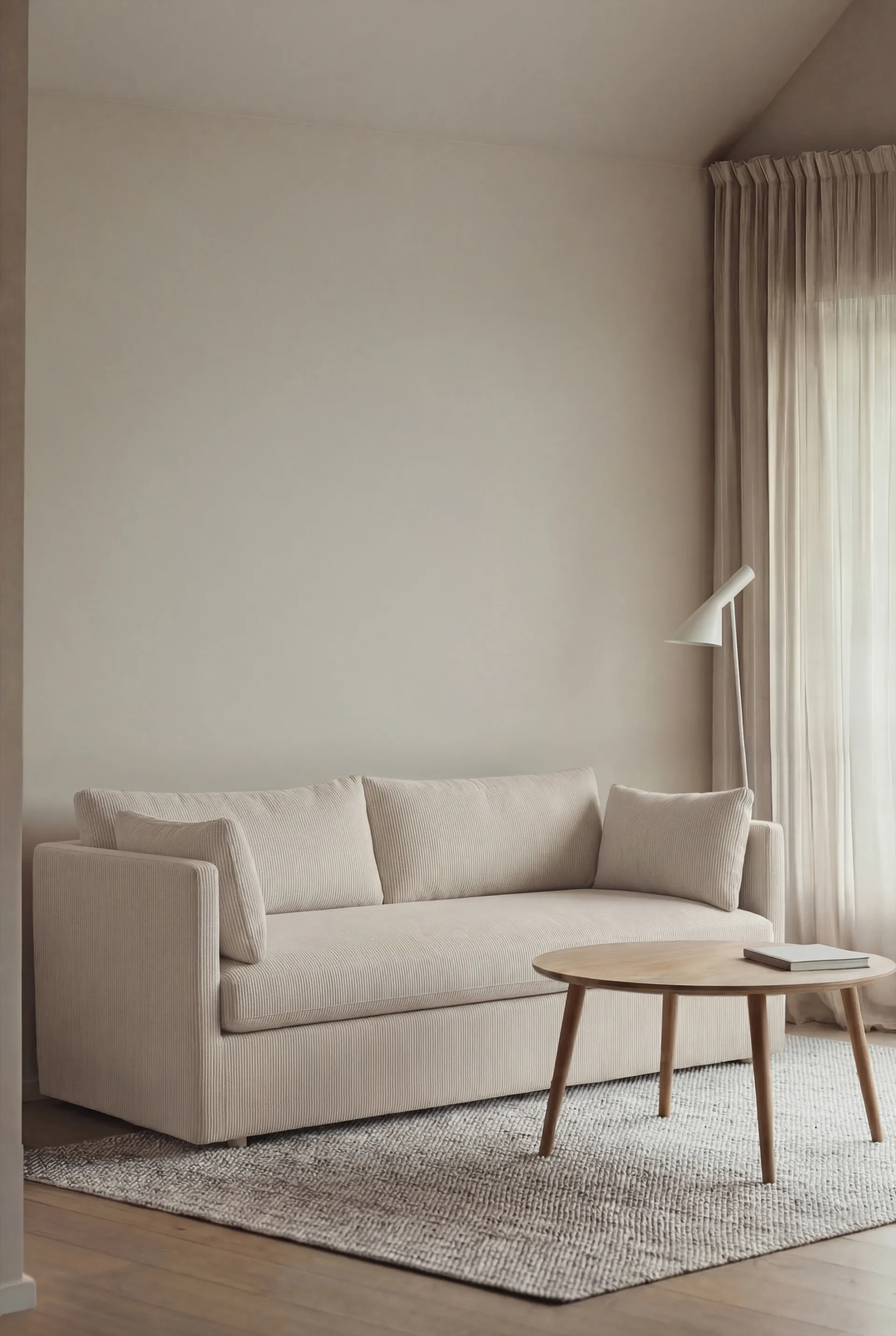 Canapé Linnevik, Jump off white 1954-chêne blanchi à l’huile, 2 places, avec jupe 1898