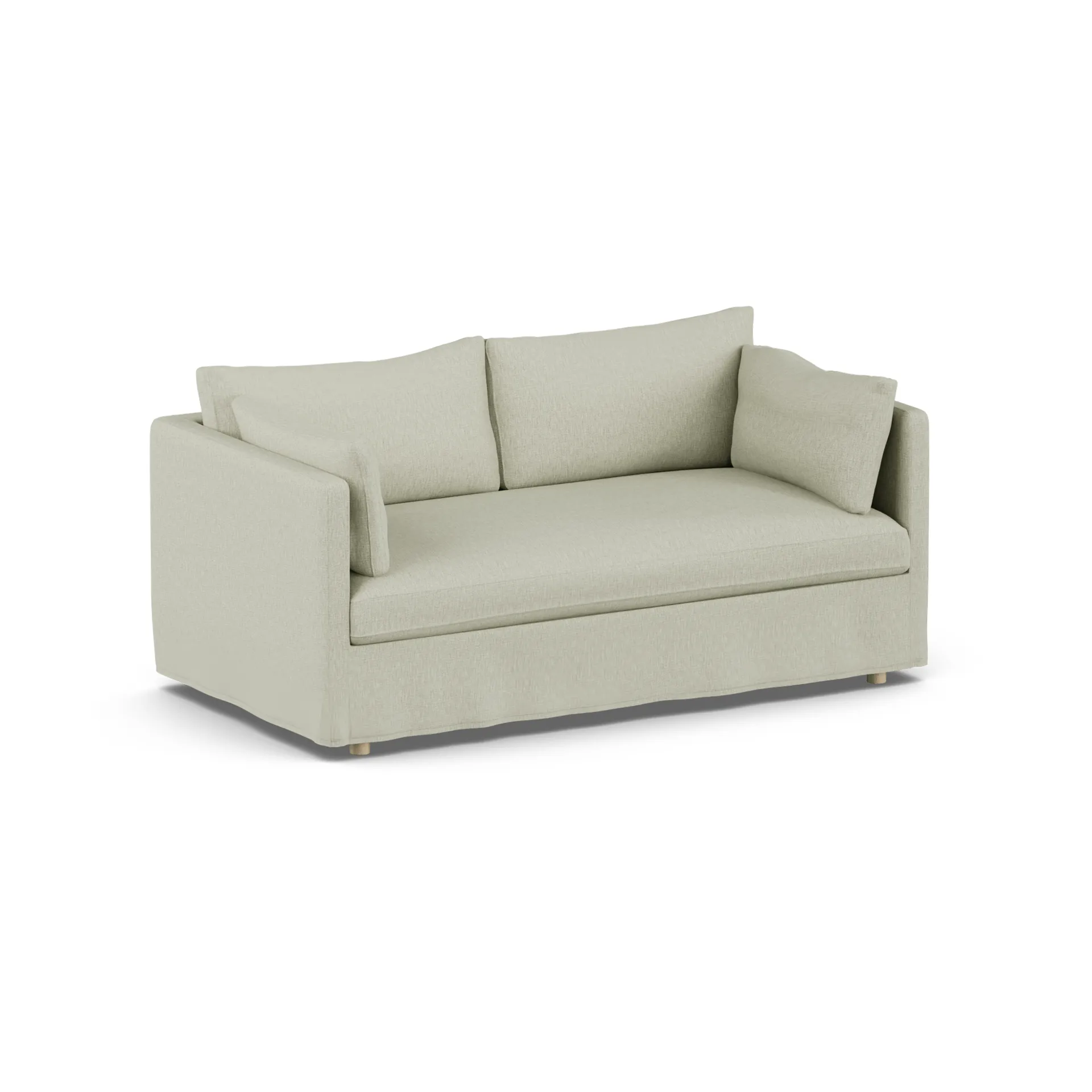 Canapé Linnevik, Luiza Beige 3981-chêne blanchi à l’huile, 2 places, avec jupe 1898