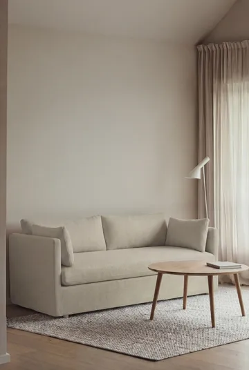 Canapé Linnevik - Luiza Beige 3981-chêne blanchi à l’huile, 2 places, avec jupe - 1898