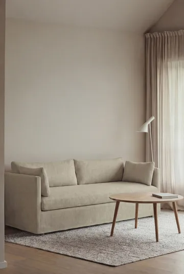 Canapé Linnevik - Luiza Beige 3981-chêne blanchi à l’huile, 3 places, avec jupe - 1898