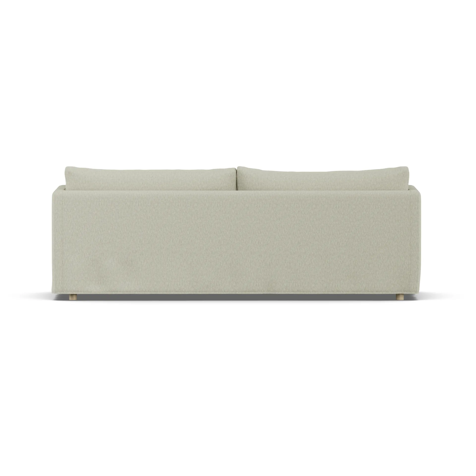 Canapé Linnevik, Luiza beige 3981-chêne blanchi à l’huile, 4 places, avec jupe 1898