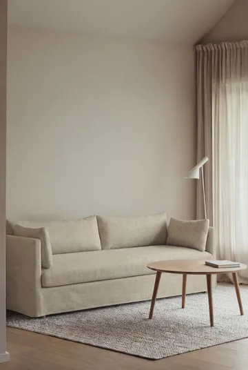 Canapé Linnevik - Luiza beige 3981-chêne blanchi à l’huile, 4 places, avec jupe - 1898