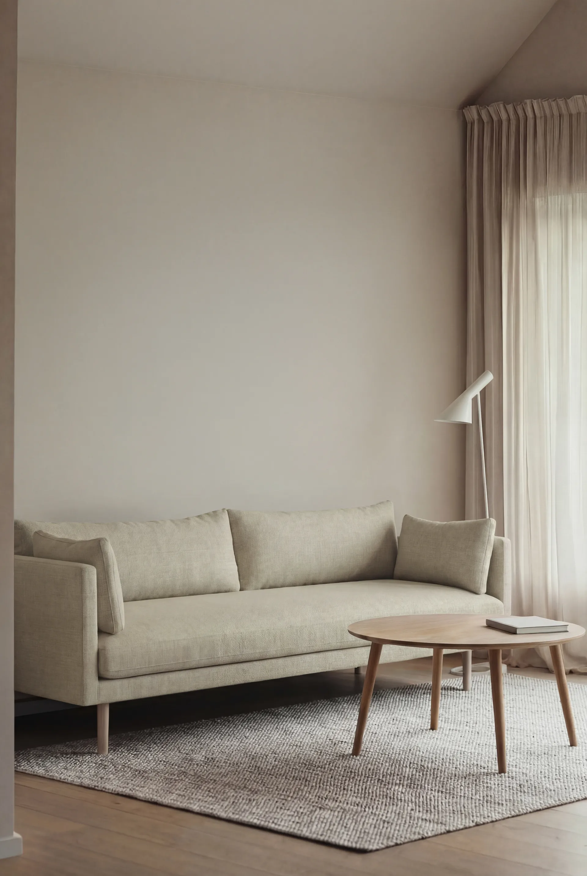 Canapé Linnevik, Luiza Beige 3981-chêne blanchi à l’huile, 4 places, sans jupe 1898