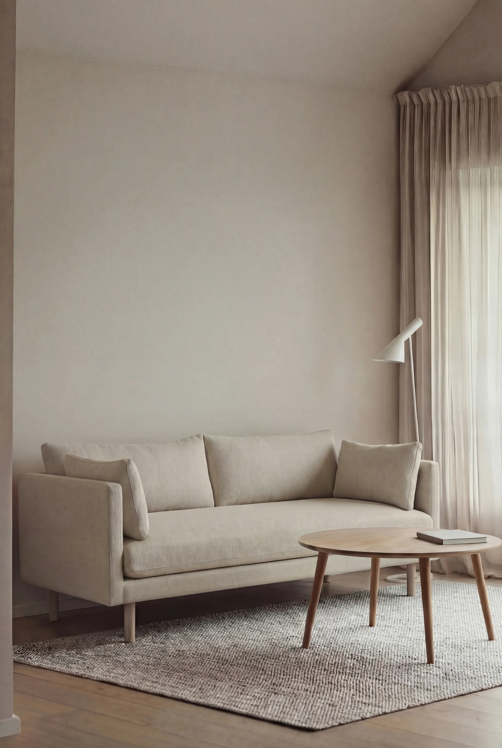 Canapé Linnevik, Same Beige 6670-chêne blanchi à l’huile, 2 places, sans jupe 1898