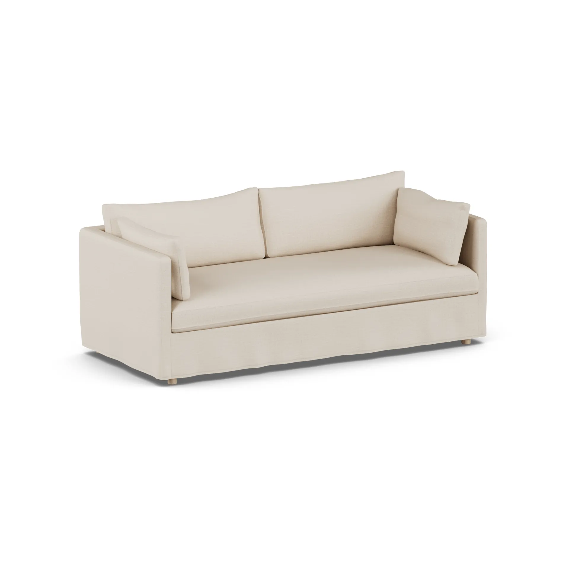 Canapé Linnevik, Same Beige 6670-chêne blanchi à l’huile, 3 places, avec jupe 1898
