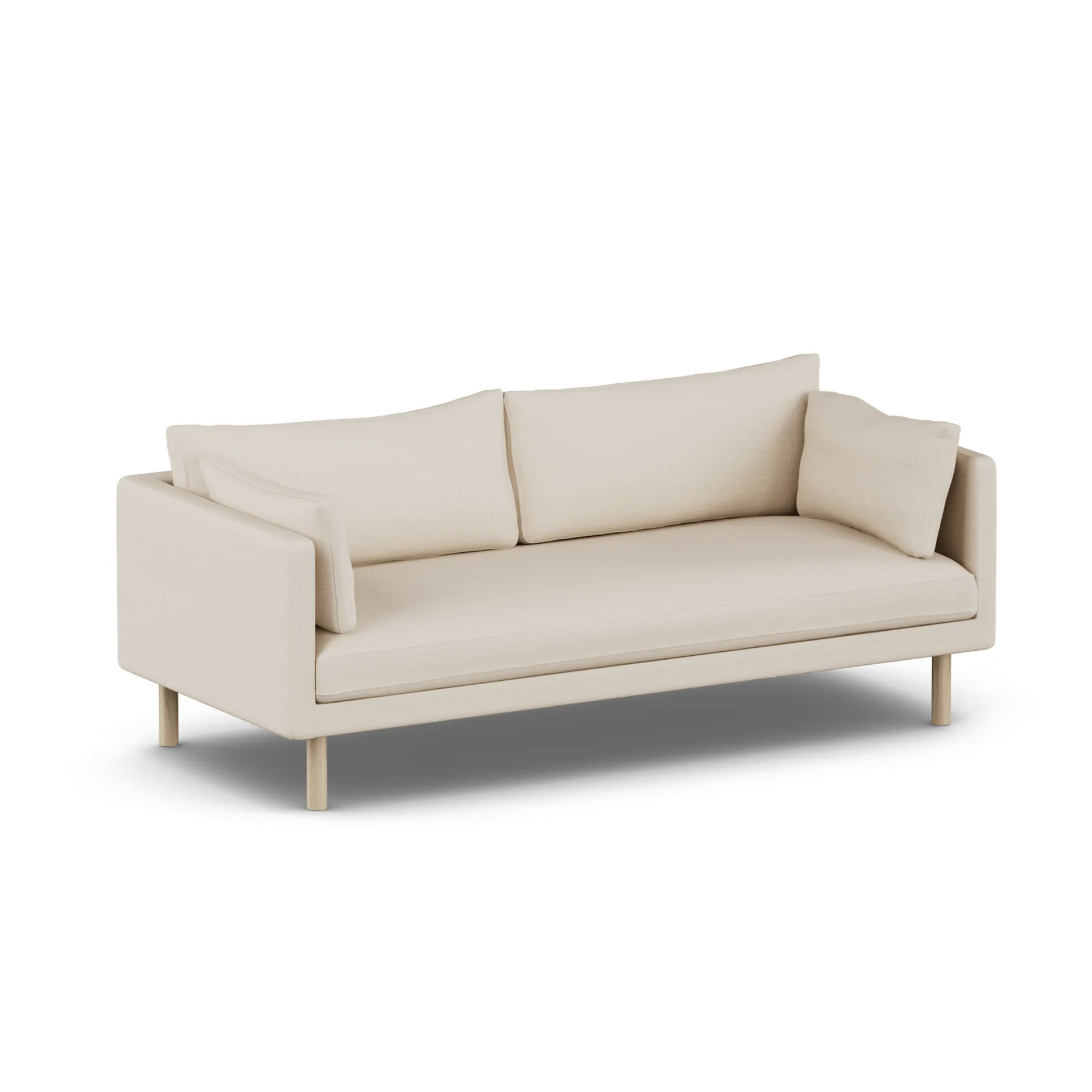 Canapé Linnevik, Same Beige 6670-chêne blanchi à l’huile, 3 places, sans jupe 1898