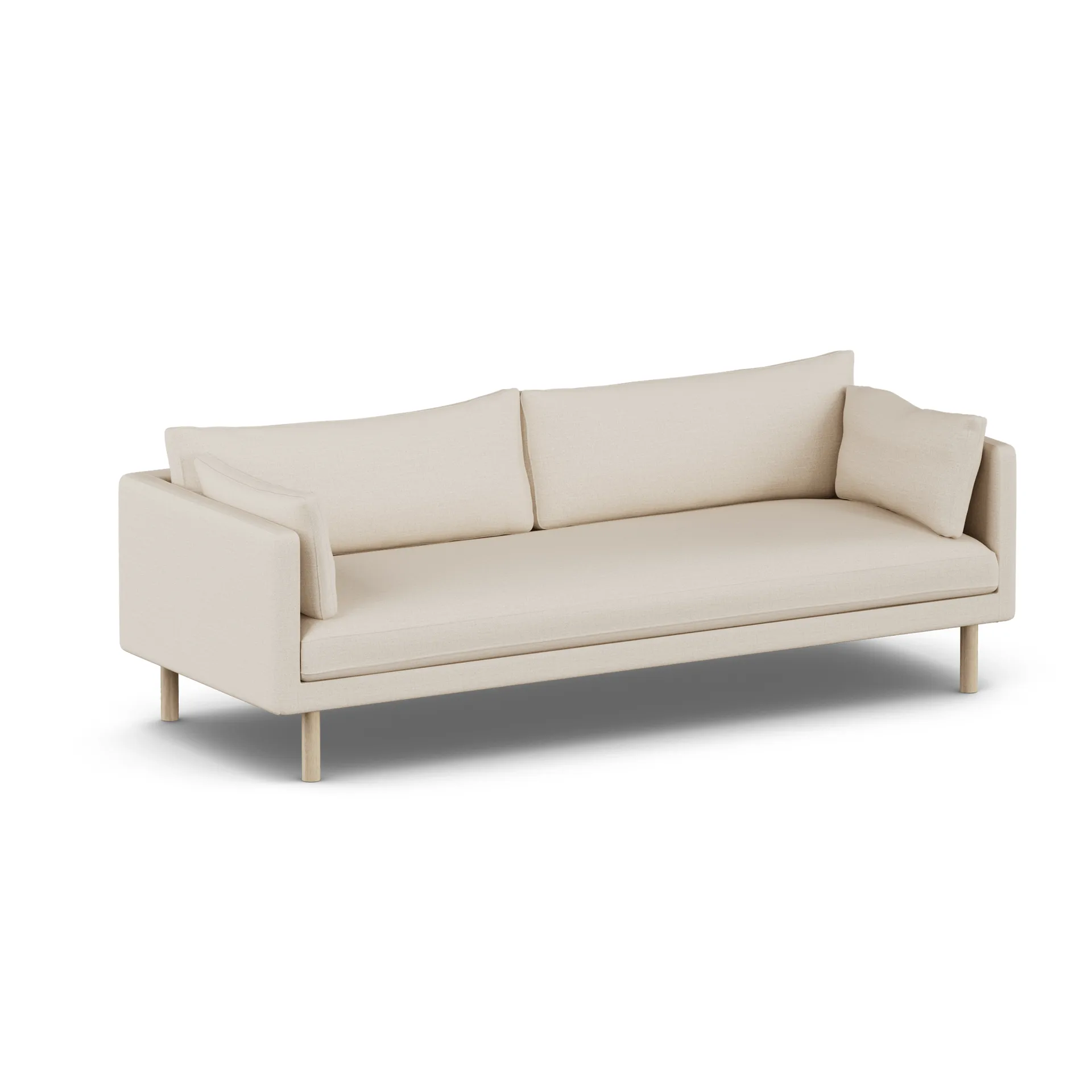 Canapé Linnevik, Same Beige 6670-chêne blanchi à l’huile, 4 places, sans jupe 1898