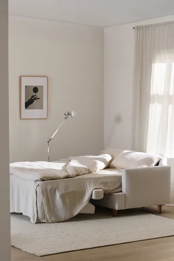 Canapé-lit Binga 2,5 places - Luiza Beige 3981-frêne teinté foncé - 1898