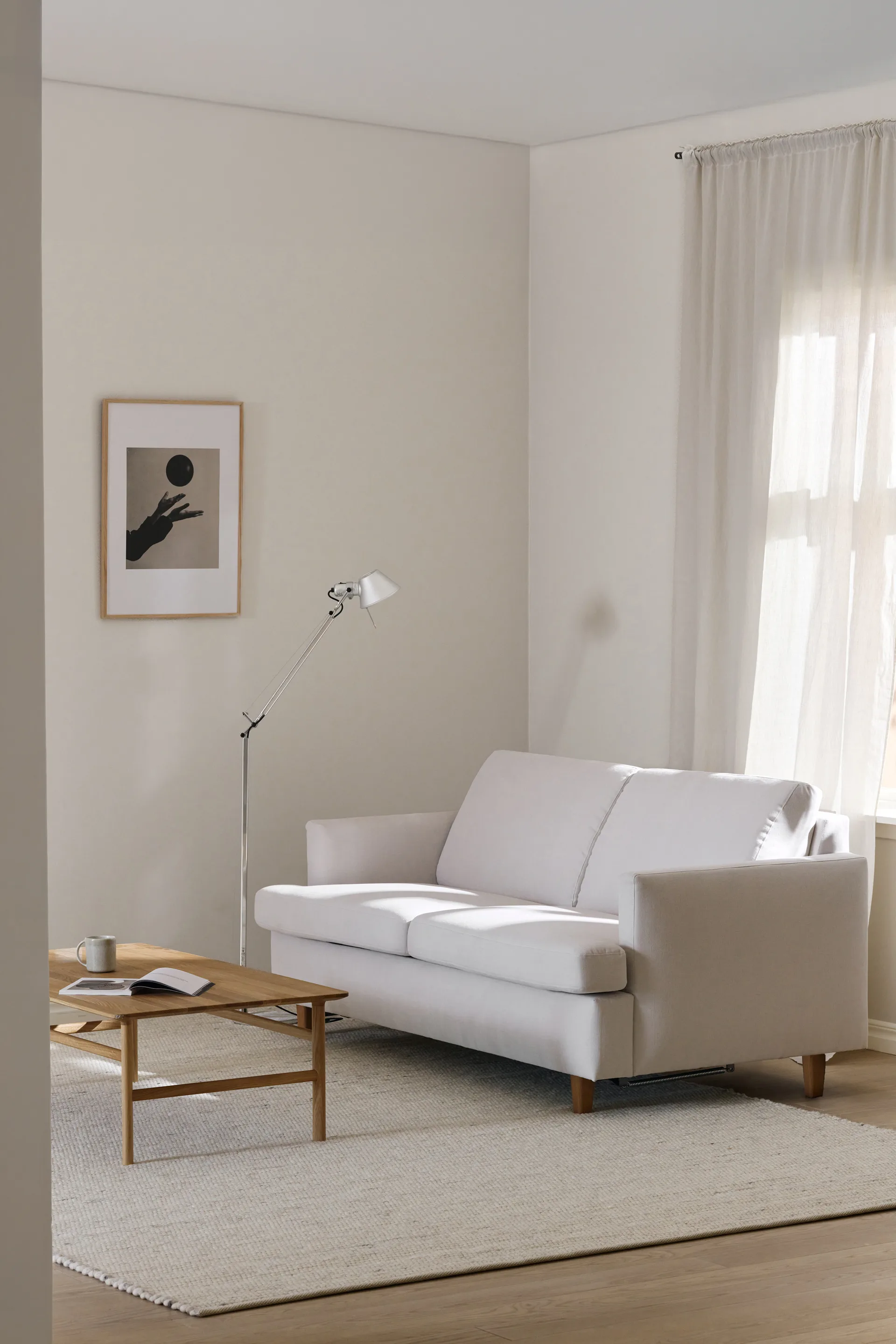 Canapé-lit Binga 2,5 places, Oslo Nature 1540-frêne teinté foncé 1898