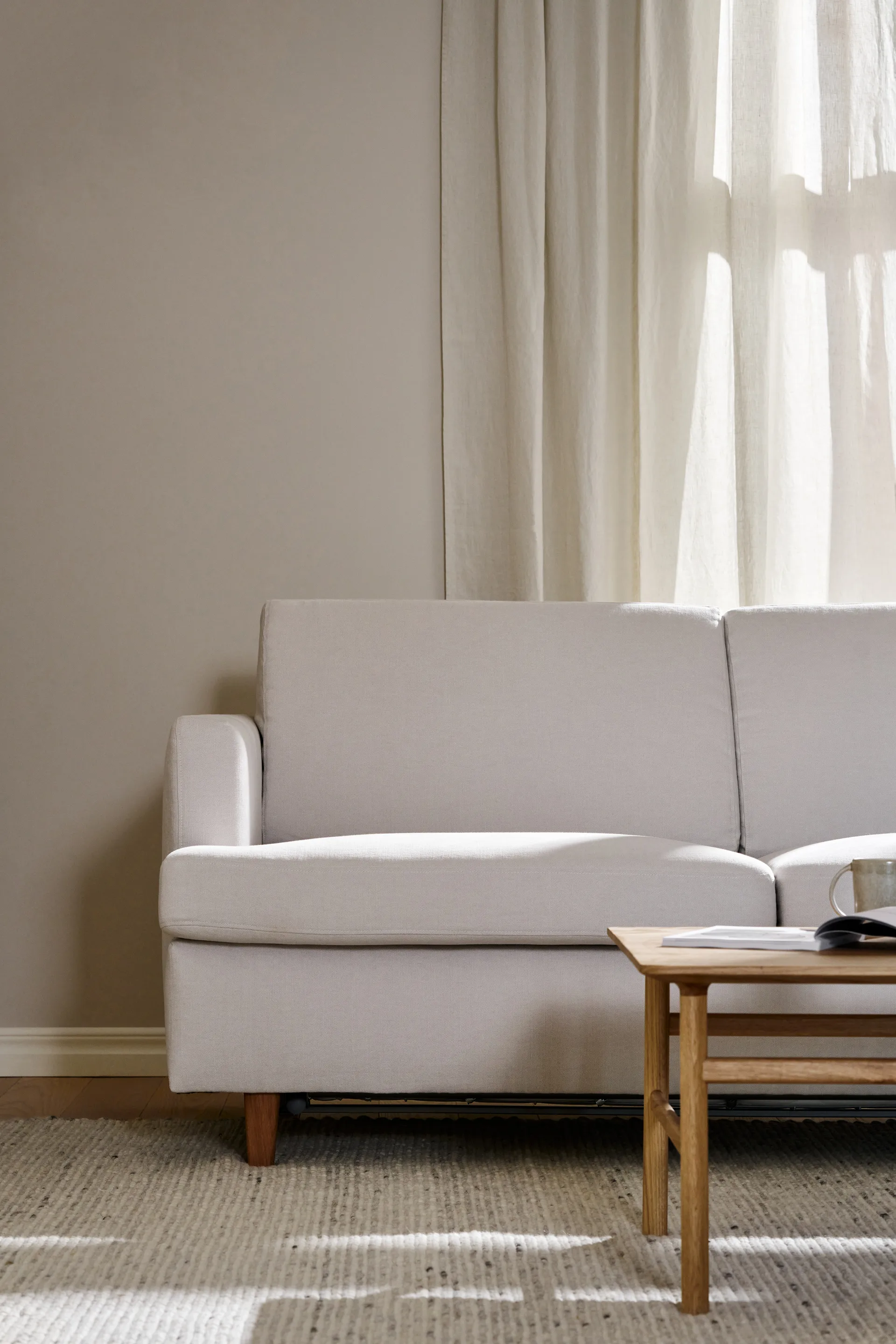 Canapé-lit Binga 2,5 places, Oslo Nature 1540-frêne teinté foncé 1898